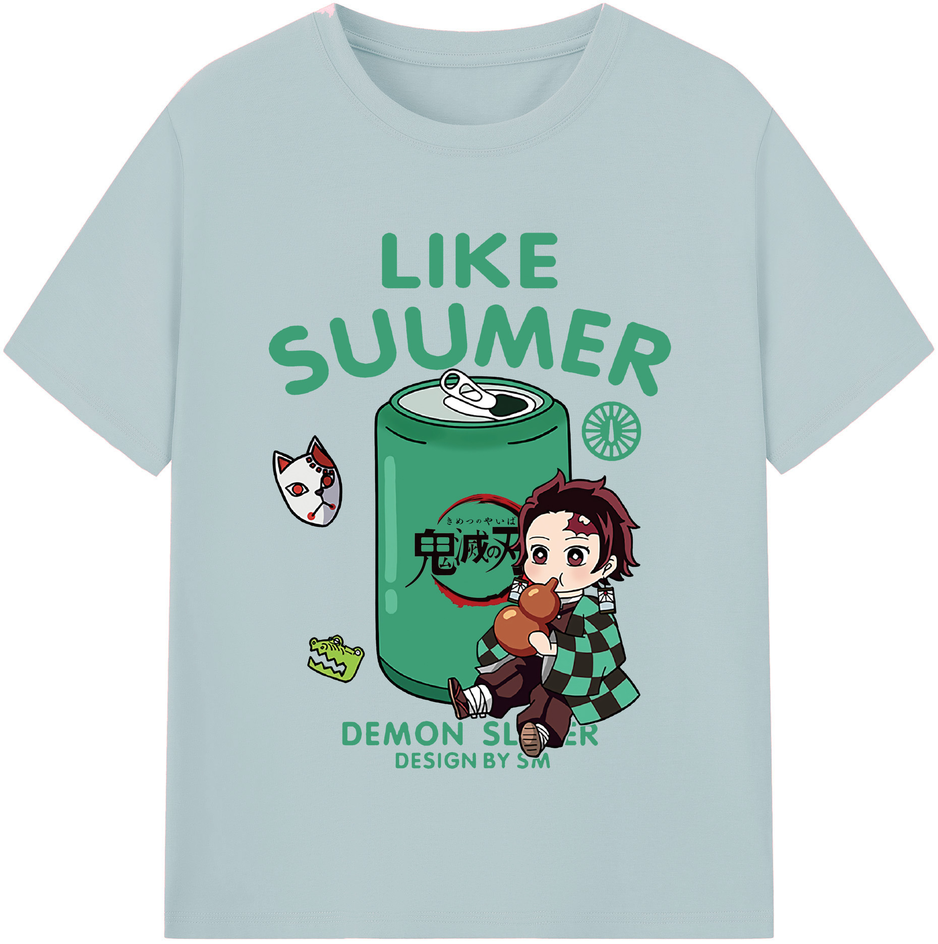 （画像用） 鬼滅の刃 竈門 炭治郎／かまど たんじろう Kamado Tanjirou 綿100％半袖Tシャツ（フロントプリント）